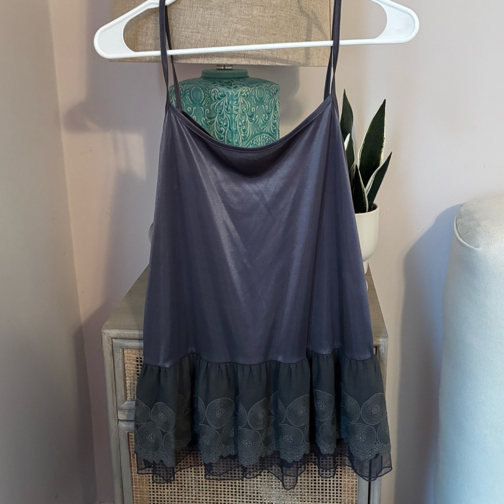 Melody Ehsani Gray Satin Top
